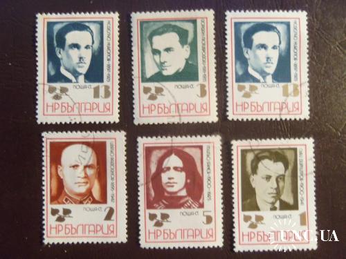 марки с 1гр-Болгария (А2) - 1985г гашеная 6 марок-портреты
