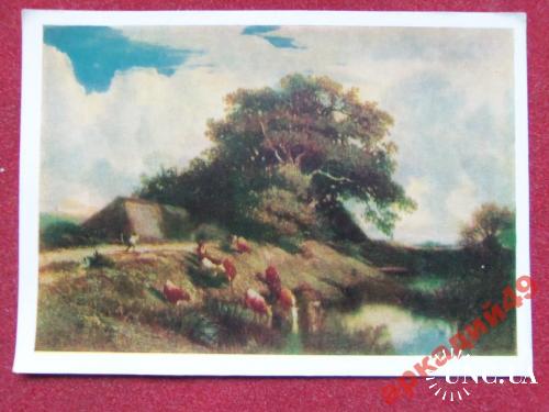 открытки(пейзаж) антикварные-худ Жюль Дюпре 1957г
