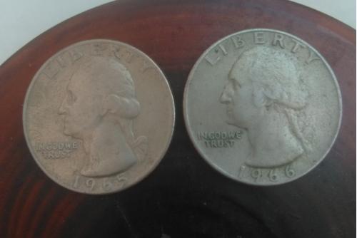 США ¼ доллара, 1965  Washington Quarter  и  США ¼ доллара, 1966 Washington Quarter
