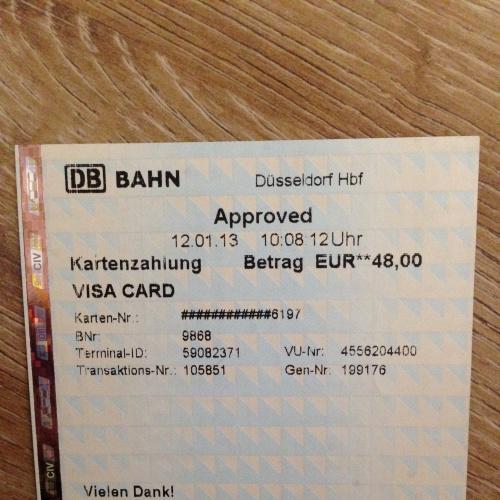 Билет Германия.