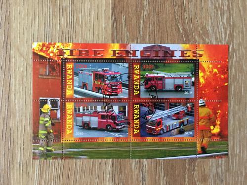 Лист марок Руанда Пожарные автомобили 2010
