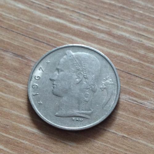Монета 1 франк 1967 Бельгия