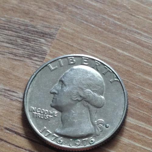 Монета 25 центов США 1976