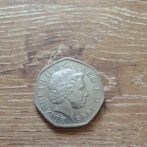 Монета 50 пенсов Великобритания 1998