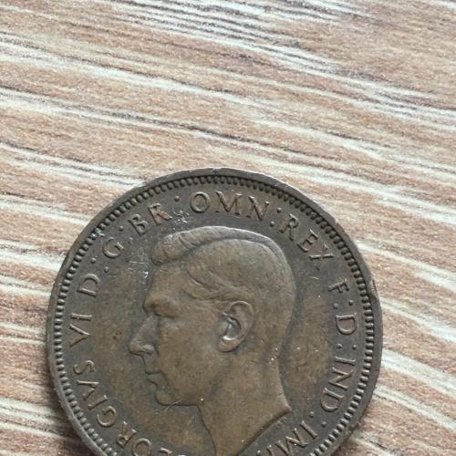 Монета Британия 1/2 пенни 1945