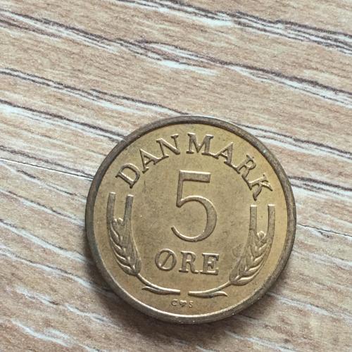 Монета Дания 5 оре 1966
