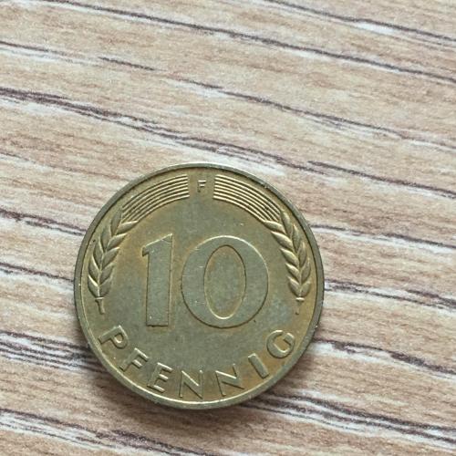 Монета Германии 10 пфеннигов 1968 г