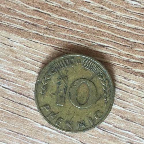 Монета  Германия 10 пфеннингов 1950 год