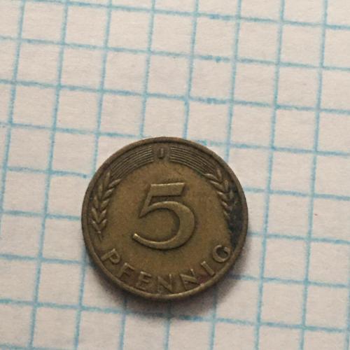 Монета Германия 5 Пфенингов 1950