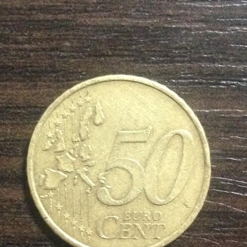 Монета Германия 50 евро центов. 2002.