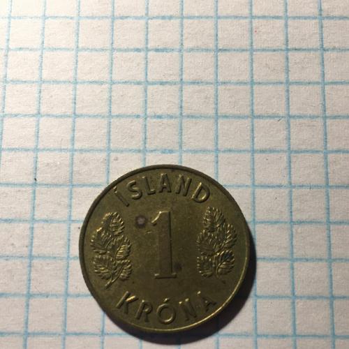 Монета Исландия 1 крона 1969 год