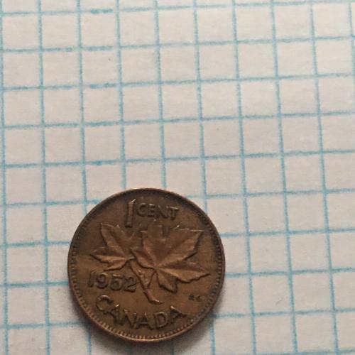 Монета  Канада 1 цент, 1952