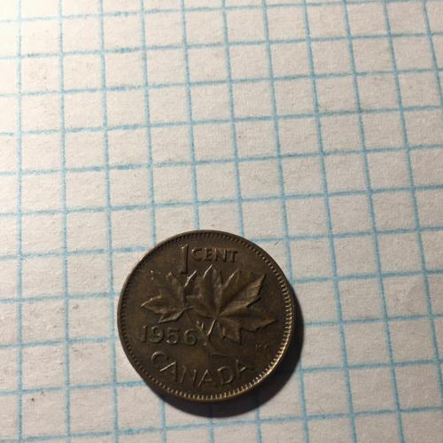 Монета Канада 1 цент 1956 года