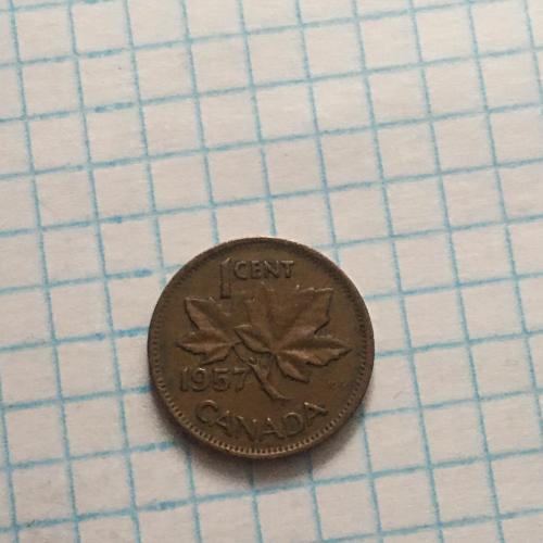 Монета  Канада 1 цент, 1957