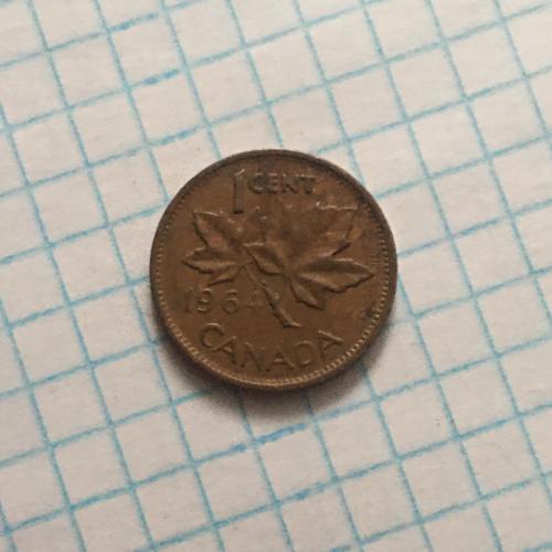 Монета Канада 1 цент 1964