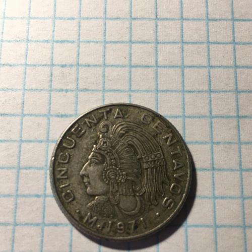 Монета Мексика 1971 год 50 сентаво