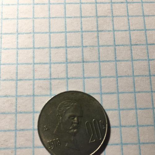 Монета Мексика 20 сентаво 1978