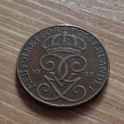 Монета Швеция 1925 год 5 эре
