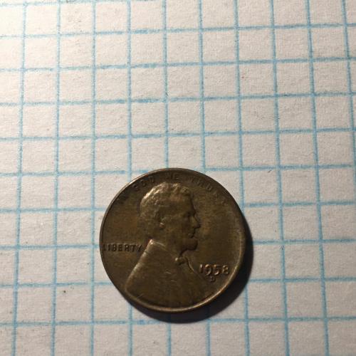 Монета США 1 цент 1958
