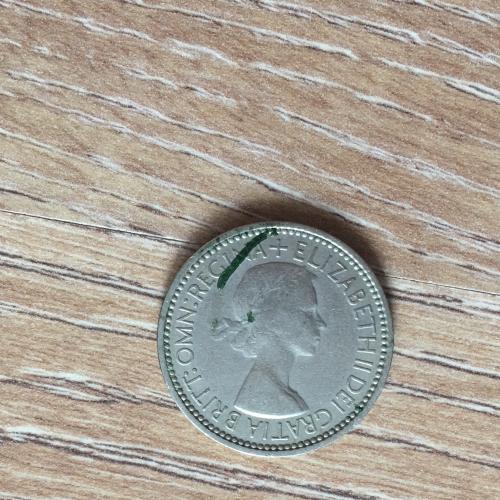 Монета Великобритания 1 шилинг 1953 г