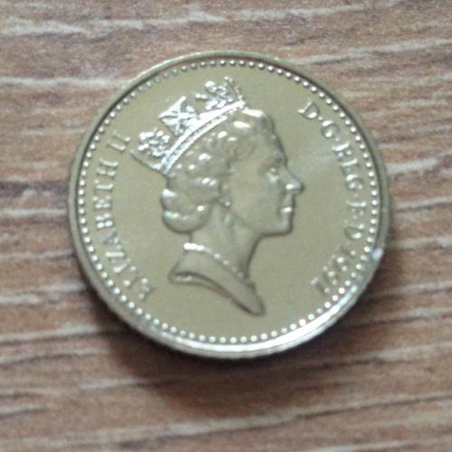 Монета Великобритания  5 пенса 1991