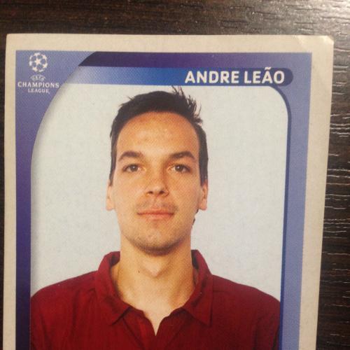 Наклейка. Andre Leao.  Champions League 2008-2009. PANINI.