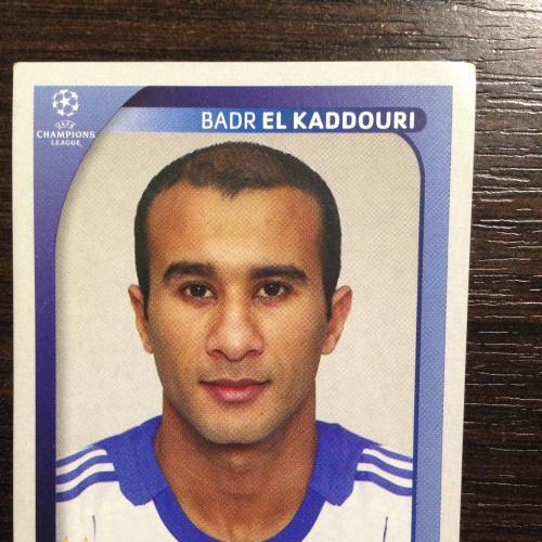 Наклейка. Badr El Kaddouri.  Champions League 2008-2009.  PANINI.
