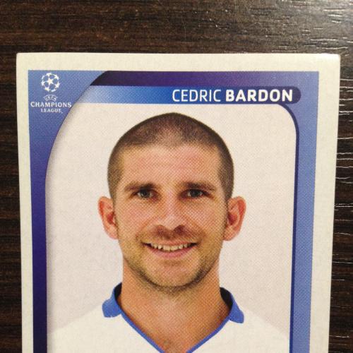 Наклейка. Cedric Bardon.  Champions League 2008-2009. PANINI.