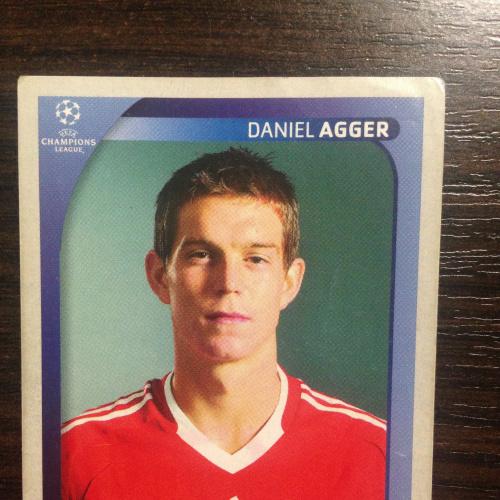 Наклейка. Daniel Agger.  Champions League 2008-2009. PANINI.