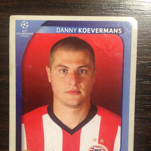 Наклейка. Danny Koevermans.  Champions League 2008-2009. PANINI.