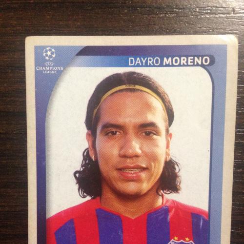 Наклейка. Dayro Moreno.  Champions League 2008-2009. PANINI.