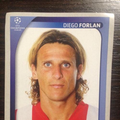 Наклейка. Diego Forlan.  Champions League 2008-2009. PANINI.