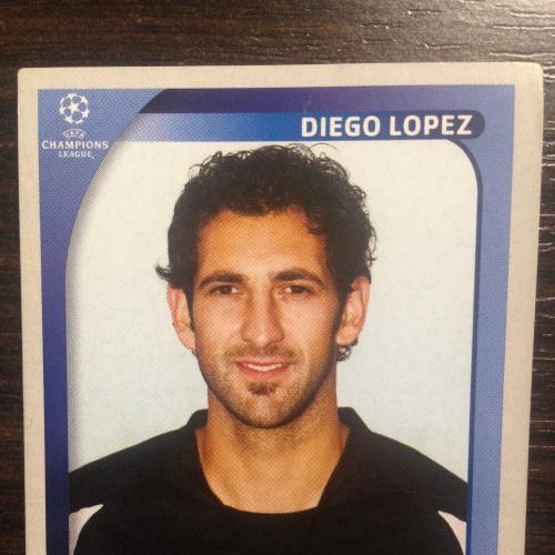 Наклейка. Diego Lopez.  Champions League 2008-2009. PANINI.