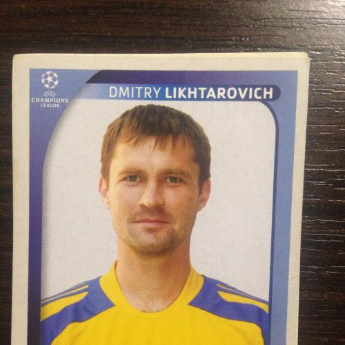 Наклейка. Dmitry Likhtarovich.  Champions League 2008-2009. PANINI.