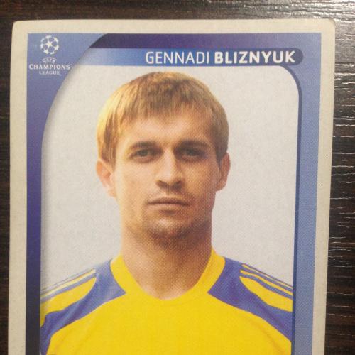 Наклейка. Gennadi Bliznyuk.  Champions League 2008-2009. PANINI.