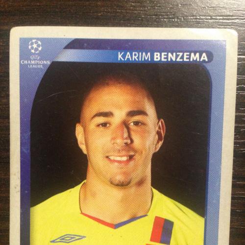 Наклейка. Karim Benzema.  Champions League 2008-2009. PANINI.