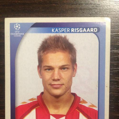 Наклейка. Kasper Risgaard.  Champions League 2008-2009. PANINI.
