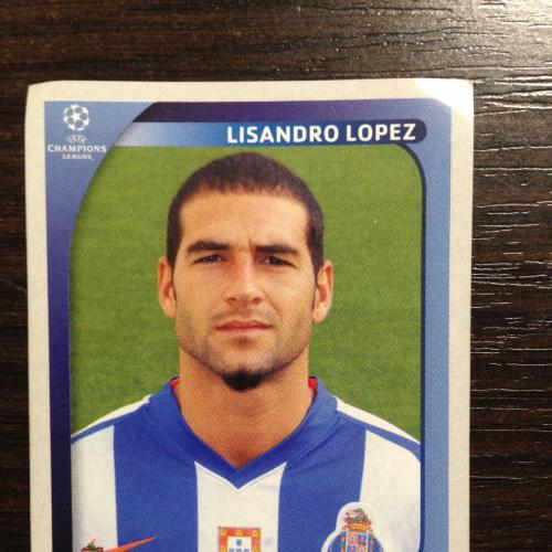 Наклейка. Lisandro Lopez. Champions League 2008-2009. PANINI.