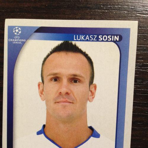Наклейка. Lukasz Sosin.  Champions League 2008-2009. PANINI.