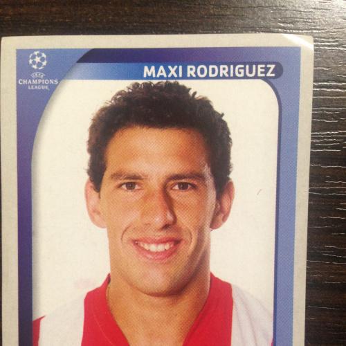 Наклейка. Maxi Rodriguez.  Champions League 2008-2009. PANINI.