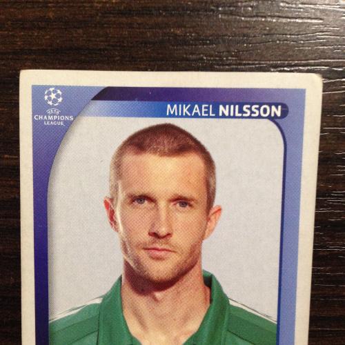 Наклейка. Mikael Nilsson. Champions League 2008-2009.  PANINI.