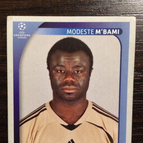 Наклейка. Modeste M'Bami.  Champions League 2008-2009. PANINI.