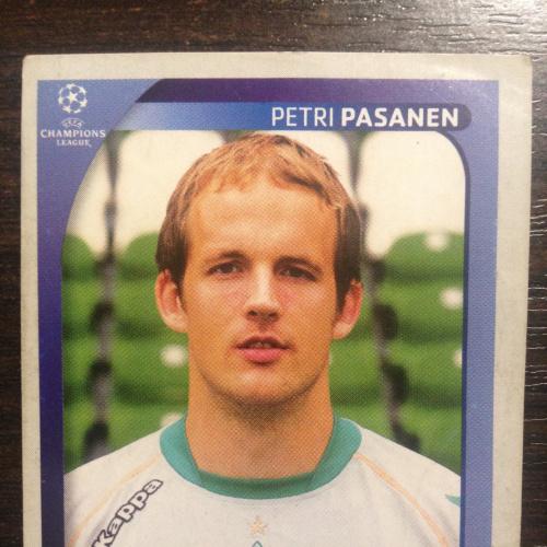 Наклейка. Petri Pasanen.  Champions League 2008-2009. PANINI.