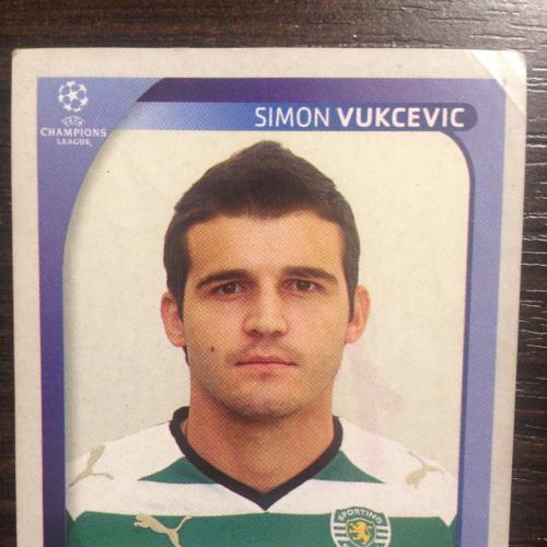 Наклейка. Simon Vukcevic.  Champions League 2008-2009. PANINI.