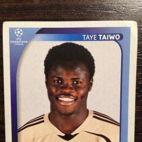 Наклейка. Taye Taiwo. Champions League 2008-2009. PANINI.