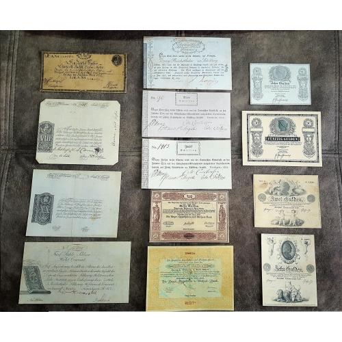 Качественные копии банкнот c В/З Германия. Первые бумажные деньги 1772 - 1852 г.