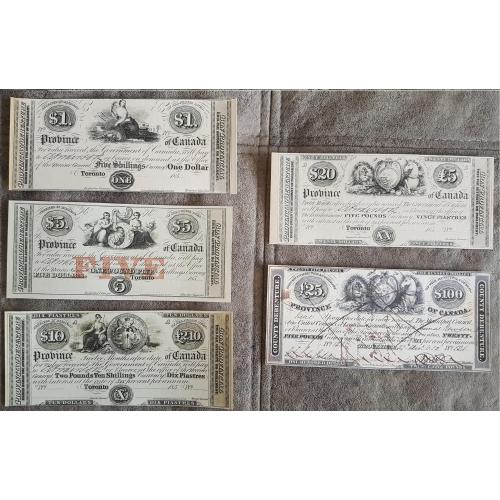 Качественные копии банкнот Канады c В/З доллар 1850 год. супер скидки!!!