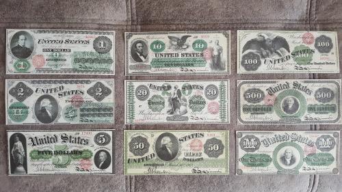 Качественные копии банкнот США c В/З 1862 - 1863 год. супер скидки!!! 