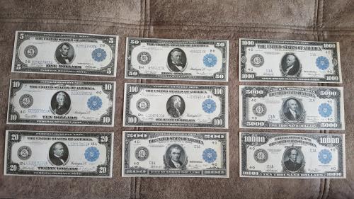 Качественные копии банкнот США c В/З Federal Reserve 1914-1918 год. супер скидки!!! 