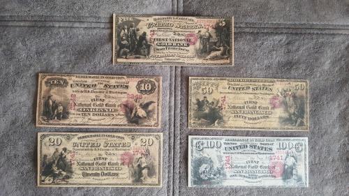 Качественные копии банкнот США c В/З Нац. Банк Золотой доллар 1870 год. супер скидки!!!